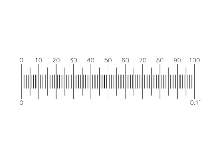 S4 Micrometer scale in 0.1 inch in 1 inch divisions