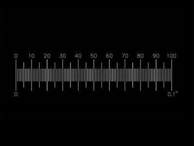 S4R Micrometer scale in 0.1 inch in 1 inch divisions for reflected light