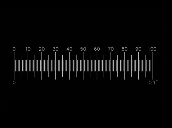 S4R Micrometer scale in 0.1 inch in 1 inch divisions for reflected light