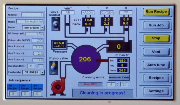 Plasma sensor reading 206