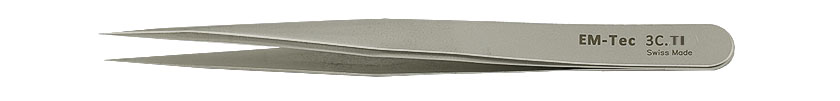 50-006035-EM-Tec-3C-TI high precision tweezers-short, very sharp fine tips-titanium