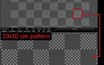 Checkerboard calibration standard for SEM imaging