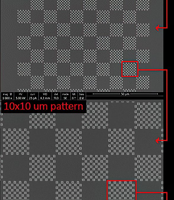 Checkerboard calibration standard for SEM imaging